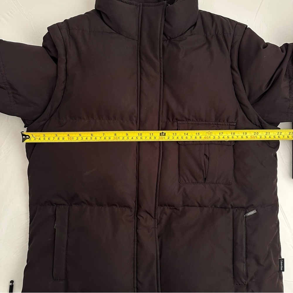Calvin Klein vintage Y2K black fleece lined convertible puffer coat - Picture 6 of 14